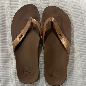 Reef Tan and Gold Sandals